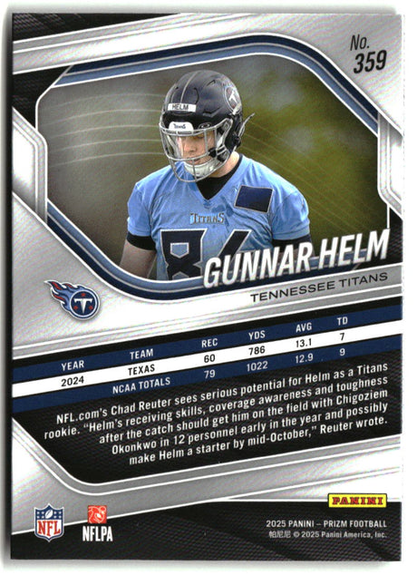 Gunnar Helm 2025 Panini Prizm #359