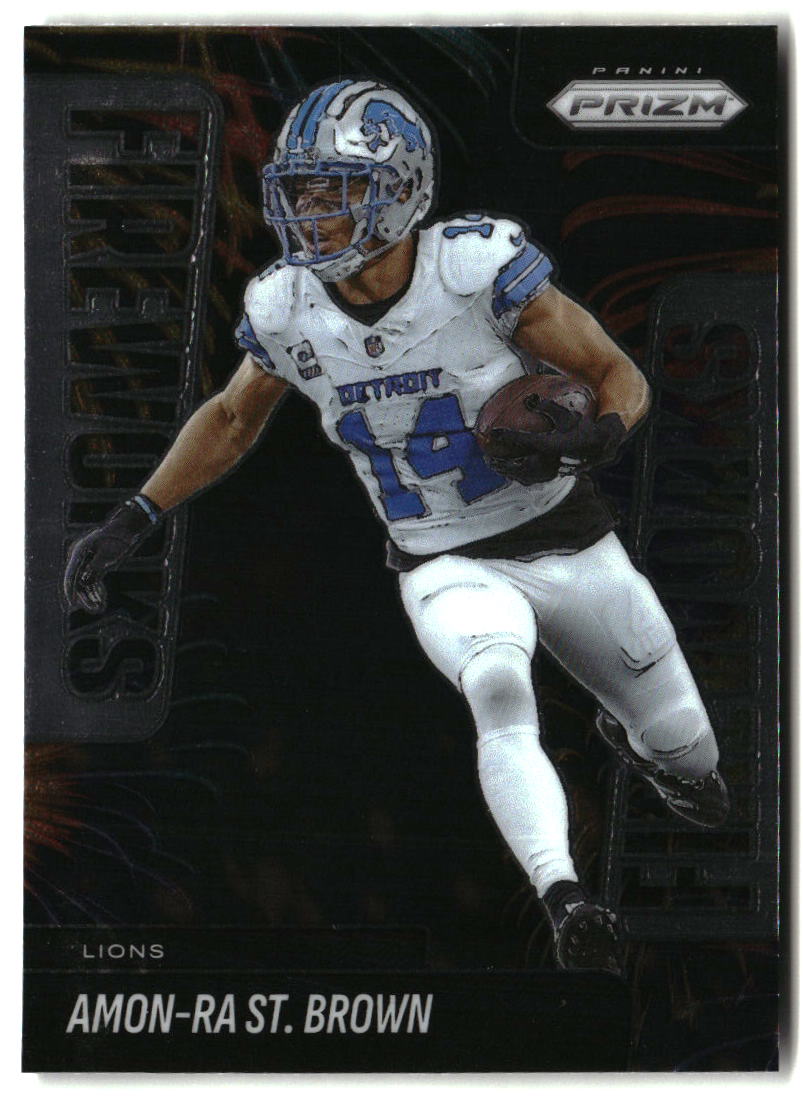Amon-Ra St. Brown 2025 Panini Prizm Fireworks #16