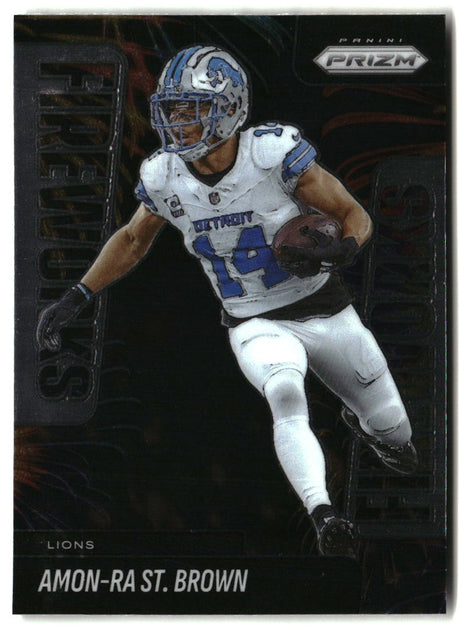 Amon-Ra St. Brown 2025 Panini Prizm Fireworks #16