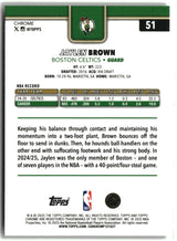 Jaylen Brown 2025-26 Topps Chrome Green Basketball Refractor #51 #/99