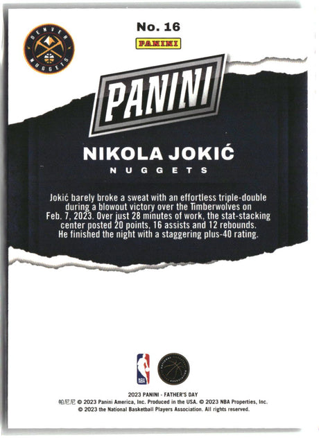 Nikola Jokic 2023 Panini Father's Day #16