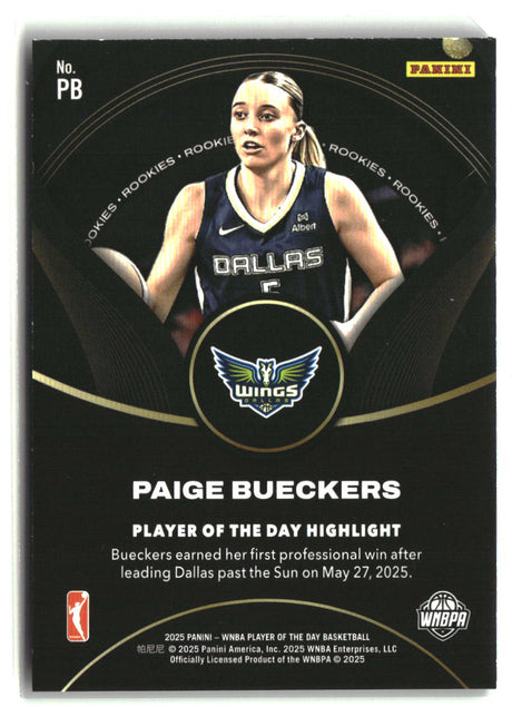 Paige Bueckers 2025 Panini WNBA Player of the Day Rookies #PB