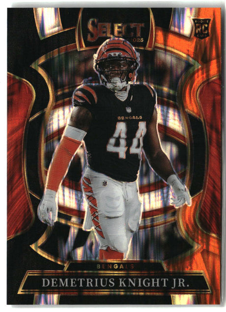 Demetrius Knight Jr. 2025 Panini Select Black and Orange Prizm Shock #58