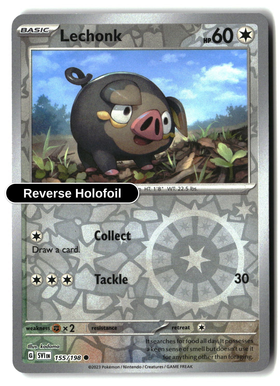 Lechonk - 155/198 - [SVI - SV01: Scarlet & Violet Base Set] - Reverse Holofoil