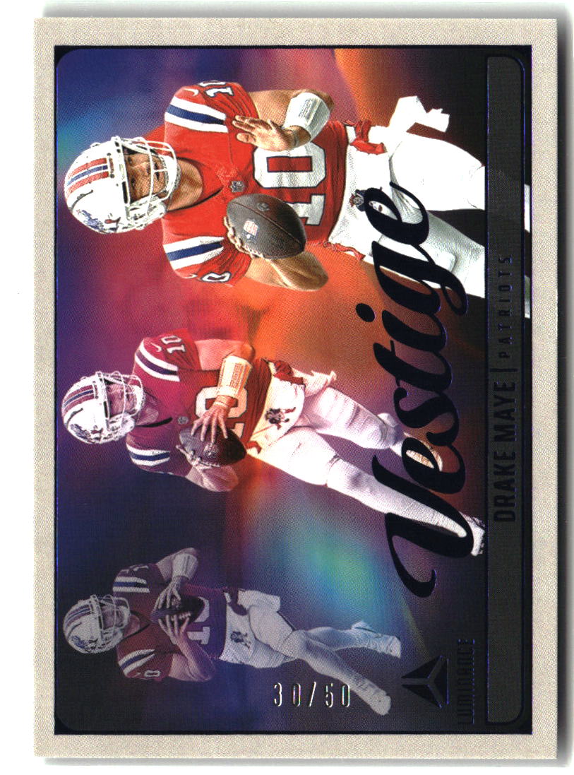 Drake Maye 2025 Panini Luminance Vestige Blue #6 #/50