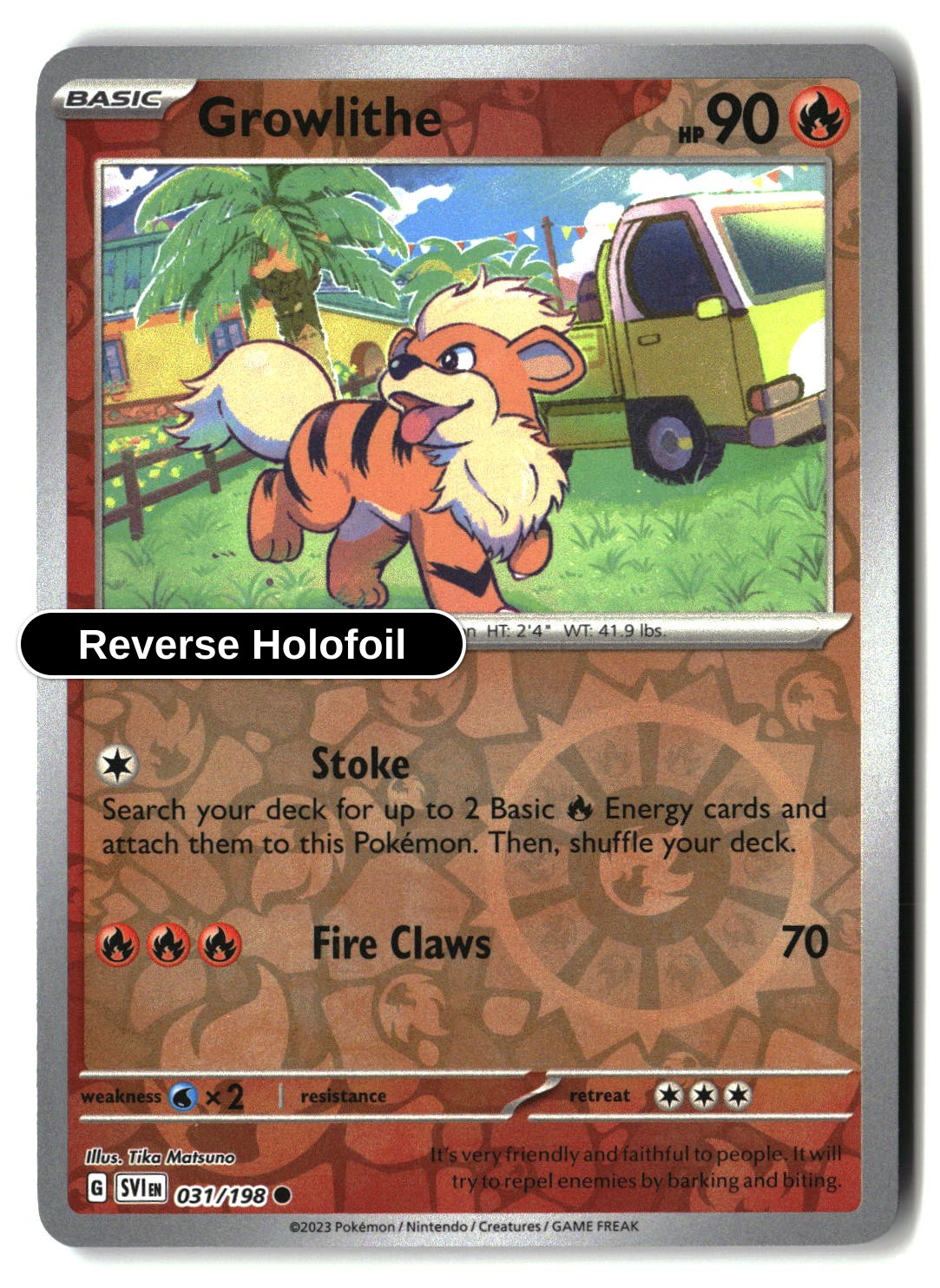 Growlithe - 031/198 - [SVI - SV01: Scarlet & Violet Base Set] - Reverse Holofoil