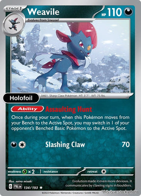 Weavile - 134/193 - [PAL - SV02: Paldea Evolved] - Holofoil