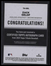 Load image into Gallery viewer, Zack Gelof 2024 Topps Tribute #TA-GEL Autographs /199
