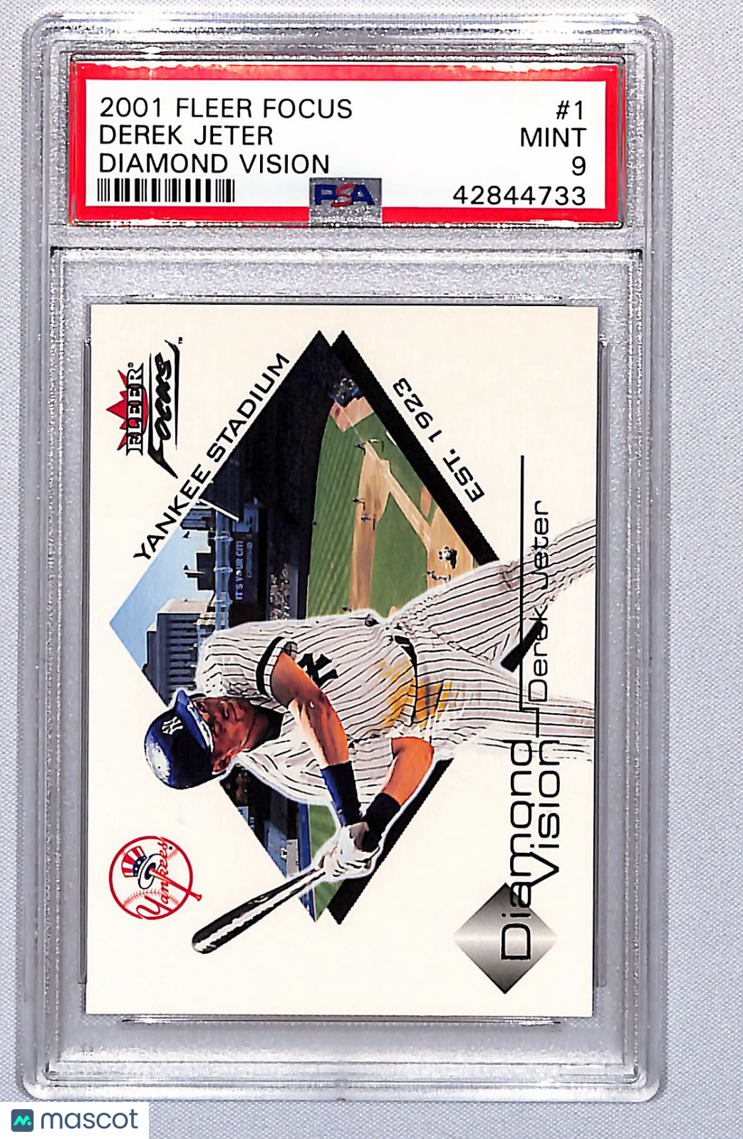 Derek Jeter 2001 Fleer Focus Diamond Vision #1 PSA 9