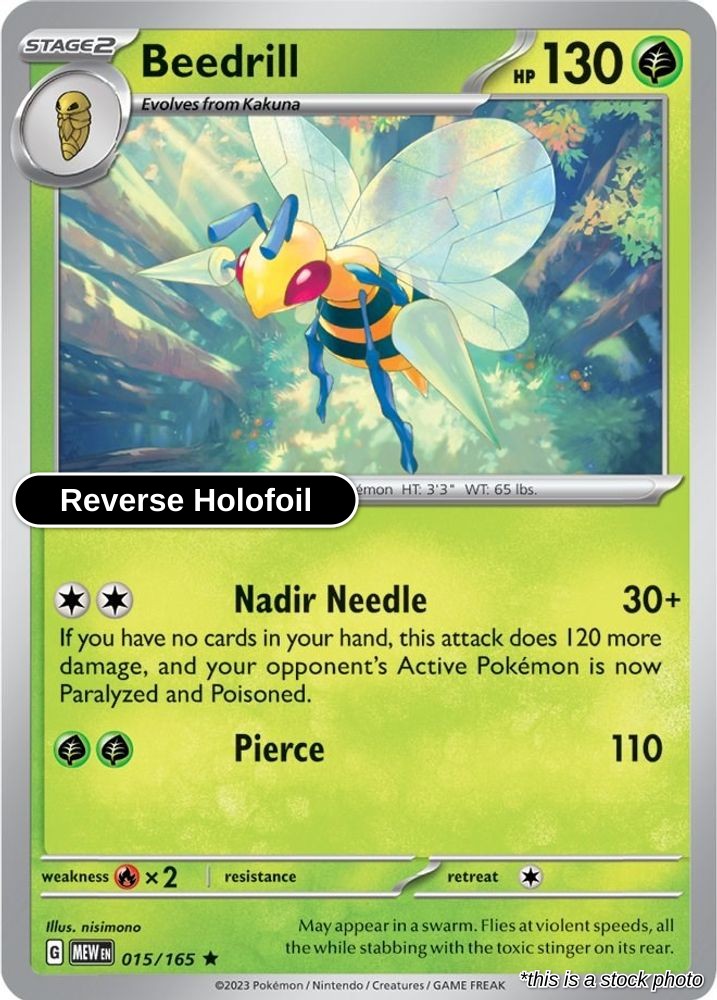 Beedrill - 015/165 - [MEW - SV: Scarlet & Violet 151] - Reverse Holofoil