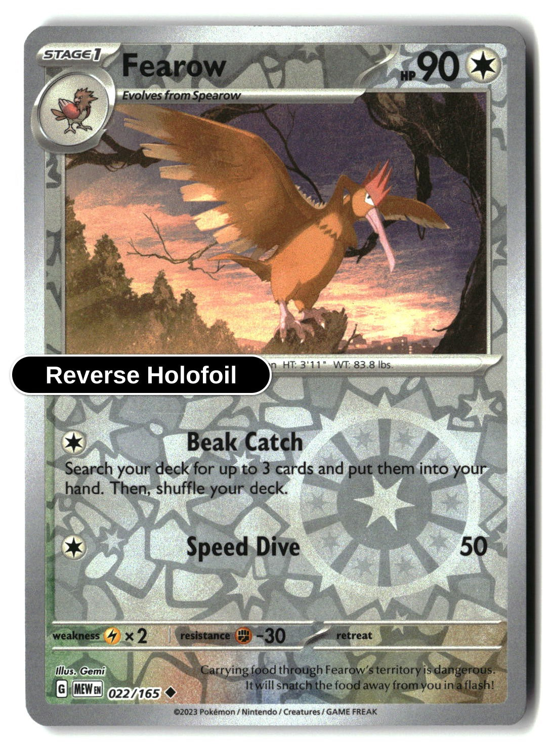 Fearow - 022/165 - [MEW - SV: Scarlet & Violet 151] - Reverse Holofoil