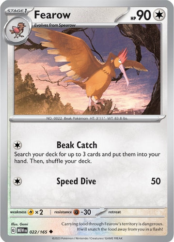 Image for Fearow (022/165) (SV: Scarlet & Violet 151) - Pokemon