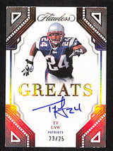 Ty Law 2023 Panini Flawless Greats #G-TLA #/25