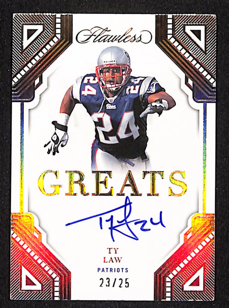 Ty Law 2023 Panini Flawless Greats #G-TLA #/25