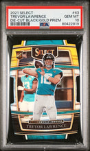 Load image into Gallery viewer, Trevor Lawrence 2021 Panini Select #43 Die-Cut Black/Gold Prizm PSA 10
