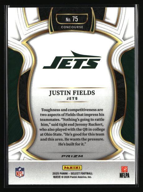 Justin Fields 2025 Panini Select Silver Prizm #75