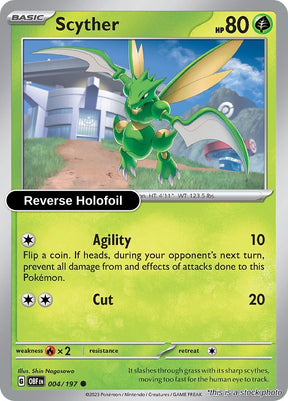 Scyther - 004/197 - [OBF - SV03: Obsidian Flames] - Reverse Holofoil