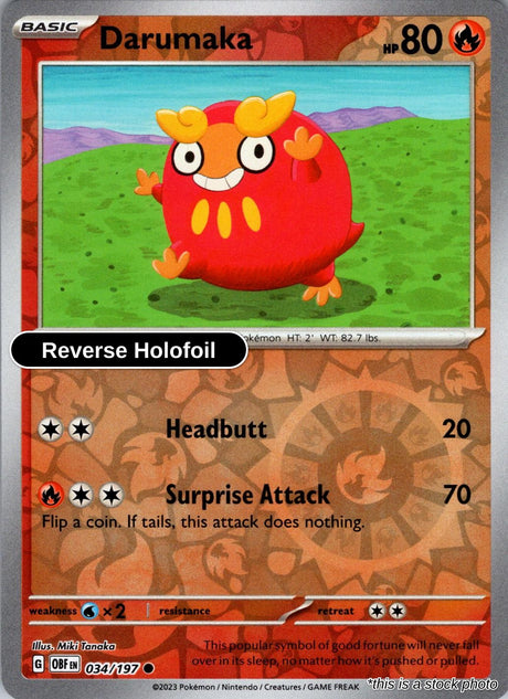 Darumaka - 034/197 - [OBF - SV03: Obsidian Flames] - Reverse Holofoil