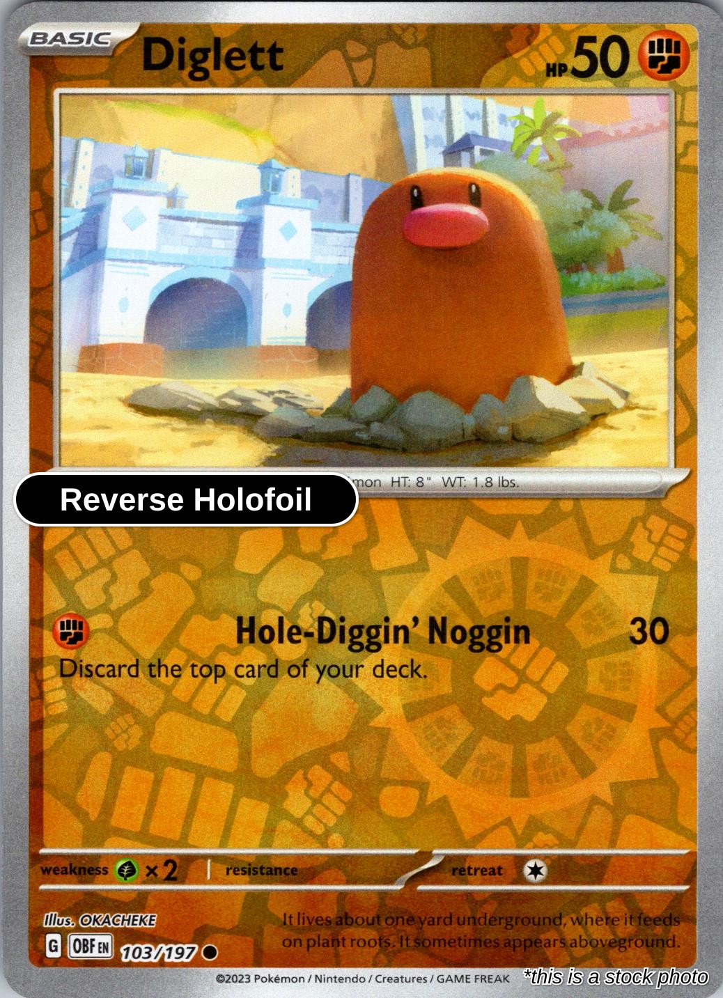 Diglett - 103/197 - [OBF - SV03: Obsidian Flames] - Reverse Holofoil