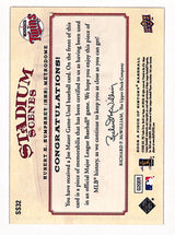 Joe Mauer 2008 Upper Deck A Piece of History Stadium Scenes Jersey Red #SS32