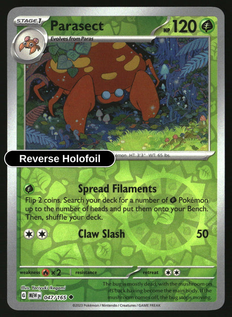 Parasect - 047/165 - [MEW - SV: Scarlet & Violet 151] - Reverse Holofoil