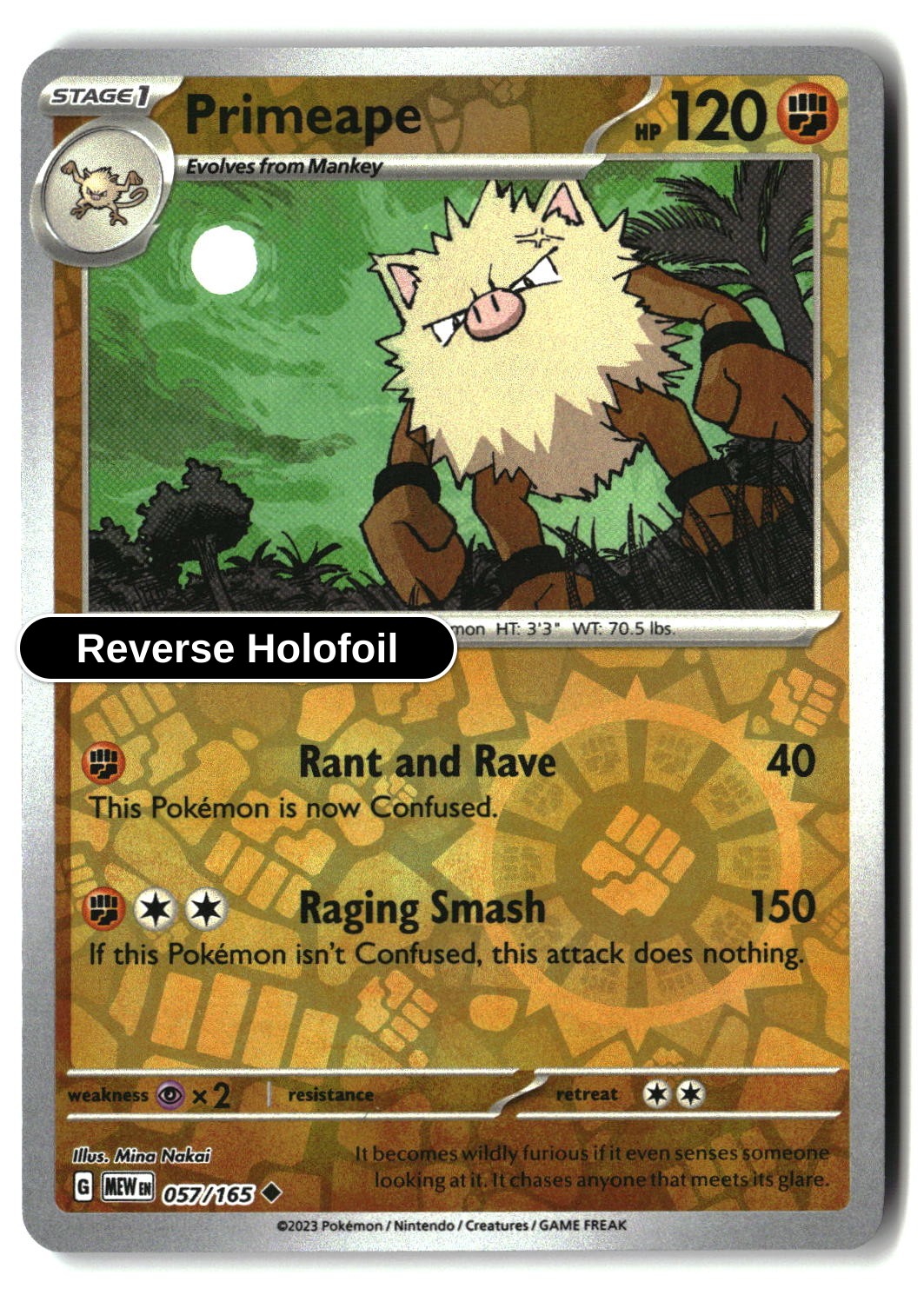 Primeape - 057/165 - [MEW - SV: Scarlet & Violet 151] - Reverse Holofoil