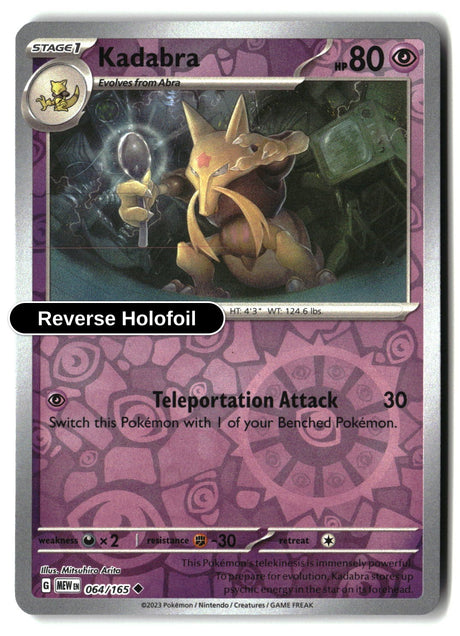 Kadabra - 064/165 - [MEW - SV: Scarlet & Violet 151] - Reverse Holofoil