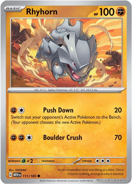 Rhyhorn - 111/165 - [MEW - SV: Scarlet & Violet 151]