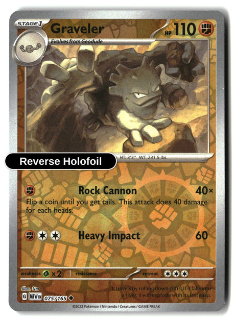Graveler - 075/165 - [MEW - SV: Scarlet & Violet 151] - Reverse Holofoil