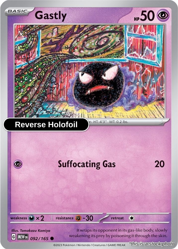 Gastly - 092/165 - [MEW - SV: Scarlet & Violet 151] - Reverse Holofoil