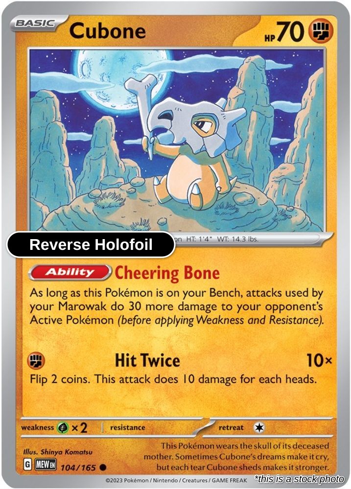 Cubone - 104/165 - [MEW - SV: Scarlet & Violet 151] - Reverse Holofoil