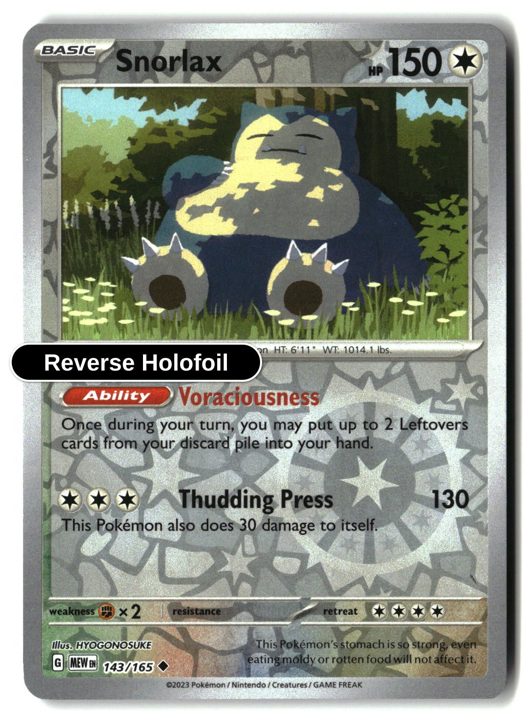 Snorlax - 143/165 - [MEW - SV: Scarlet & Violet 151] - Reverse Holofoil