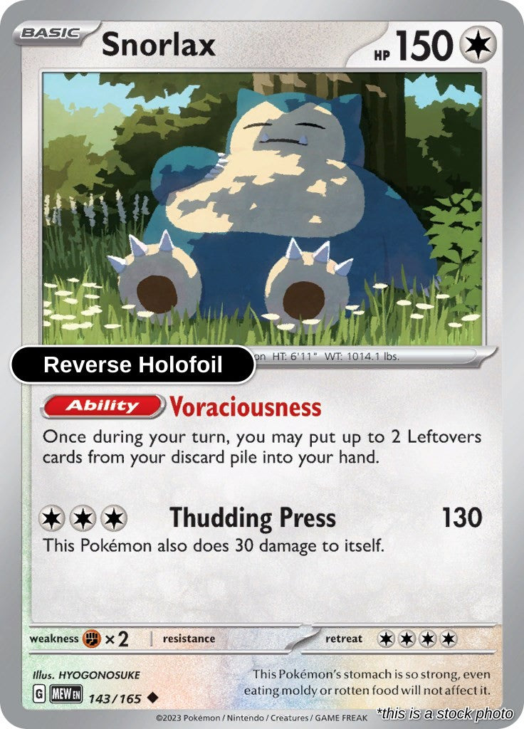 Snorlax - 143/165 - [MEW - SV: Scarlet & Violet 151] - Reverse Holofoil