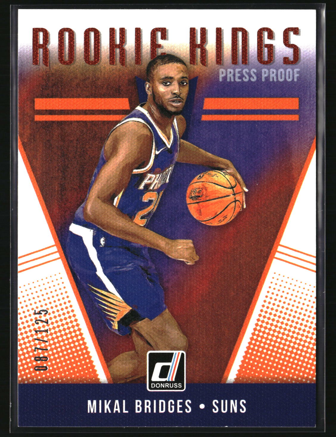 Mikal Bridges 2018-19 Donruss Rookie Kings Press Proof Orange #15 #/125