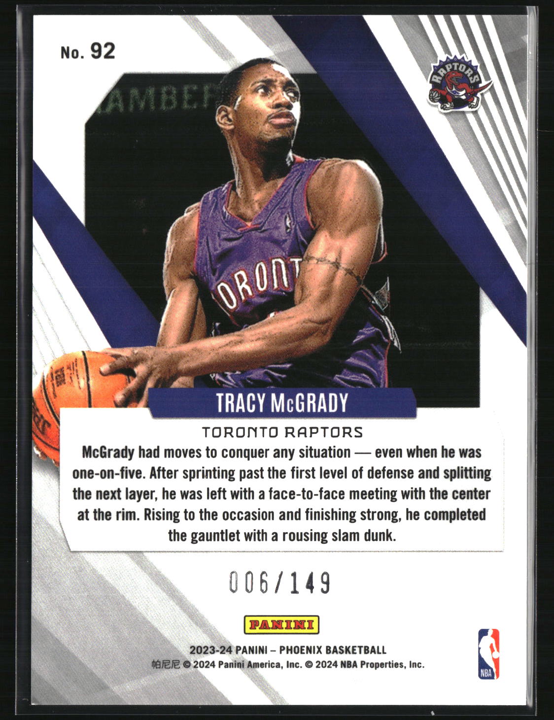 Tracy McGrady 2023-24 Panini Phoenix Phoenix Green Ice #92 #/149