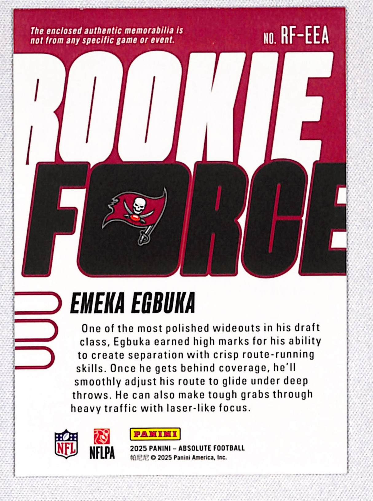 Emeka Egbuka 2025 Panini Absolute Rookie Force #RF-EEA