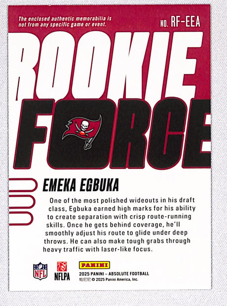Emeka Egbuka 2025 Panini Absolute Rookie Force #RF-EEA