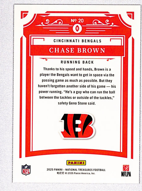 Chase Brown 2025 National Treasures /99 #20