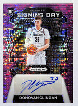 Donovan Clingan 2024 Prizm Draft Picks Signing Day Purple Pulsar #SD-DON #/15