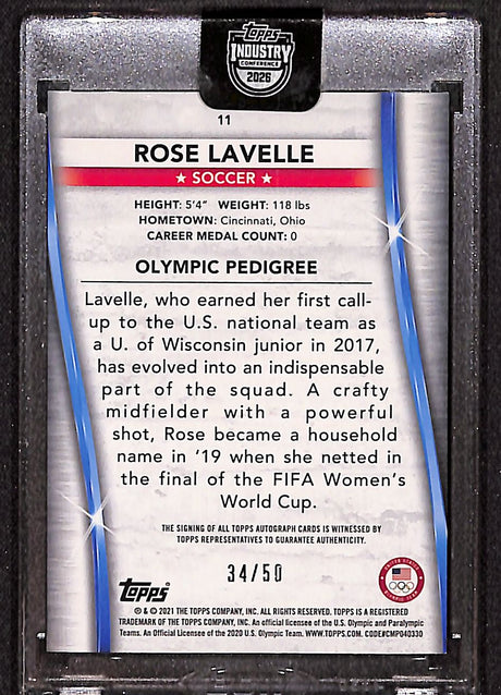 Rose Lavelle 2021 Topps U.S. Olympic Autograph Silver #11 #/50