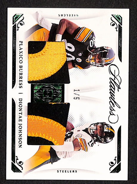 Burress / Johnson 2021 Flawless Dual Diamond Memorabilia Emerald #DD16 #/5