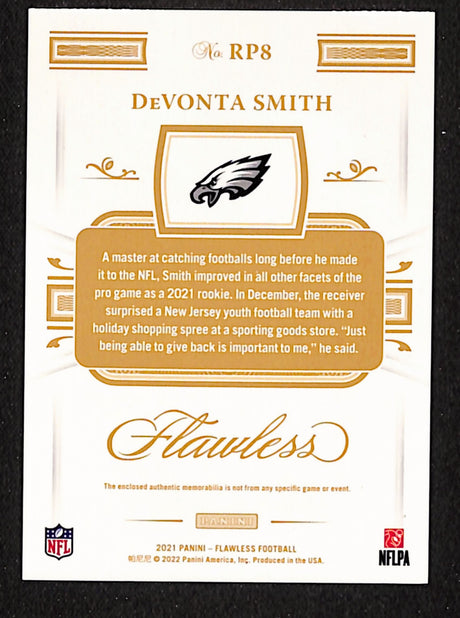 DeVonta Smith 2021 Panini Flawless Rookie Patches #RP8 #/25