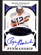 Roger Staubach 2021 Panini Flawless Flawless Penmanship Sapphire #PEN-RST #/10
