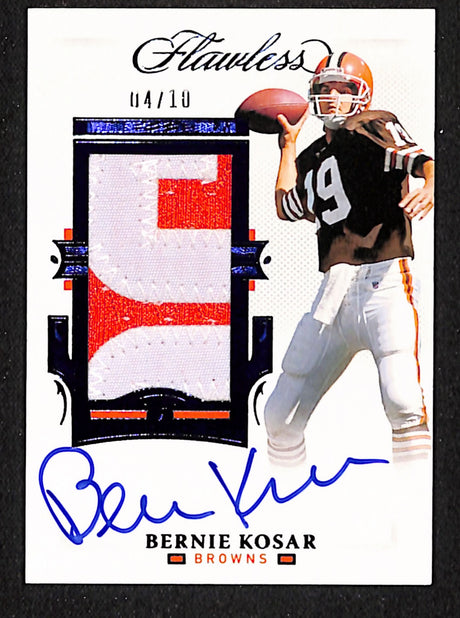 Bernie Kosar 2021 Panini Flawless Patch Autographs Sapphire #PA-BKO #/10