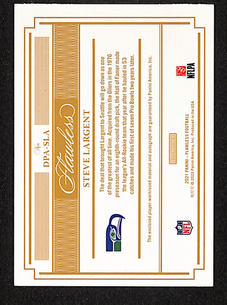 Steve Largent 2021 Panini Flawless Distinguished Patch Autographs #DPA-SLA #/20
