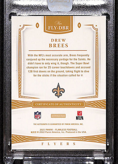 Drew Brees 2021 Panini Flawless Flawless Flyers Silver #FLY-DBR #/15