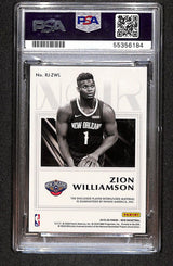 Zion Williamson 2019-20 Panini Noir Rookie Jumbo Material #RJ-ZWL #/99 PSA 8