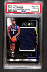 Zion Williamson 2019-20 Panini Noir Rookie Jumbo Material #RJ-ZWL #/99 PSA 8