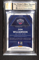 Zion Williamson 2019-20 Donruss Optic Signature Series Holo #SS-ZWL BGS 9.5