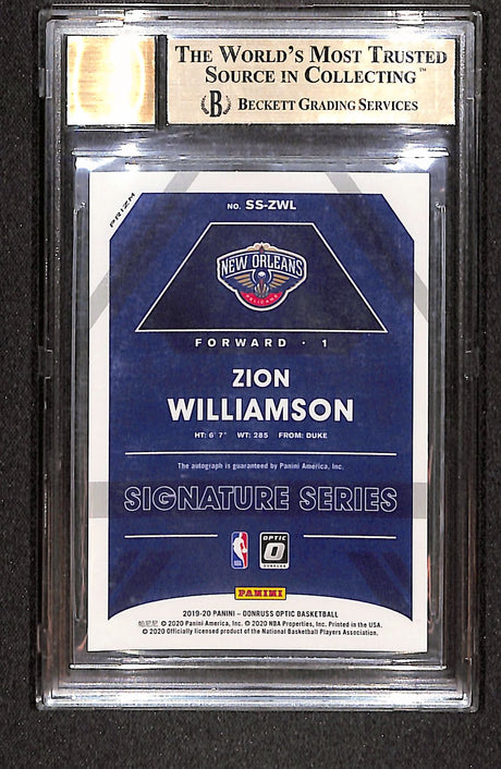 Zion Williamson 2019-20 Donruss Optic Signature Series Holo #SS-ZWL BGS 9.5